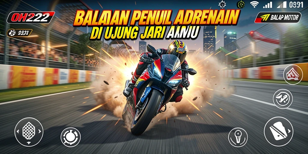 Tampilan antarmuka game Balap Motor yang menakjubkan dan interaktif.