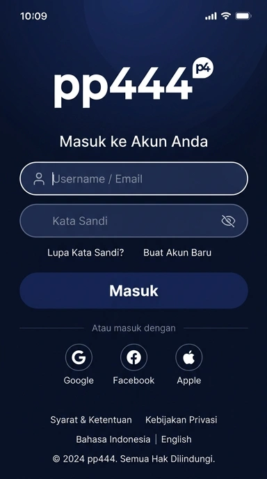 Tampilan halaman login pp444