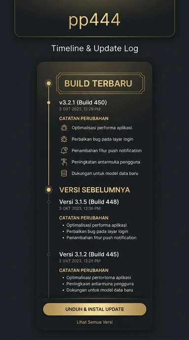 Tampilan riwayat versi pp444